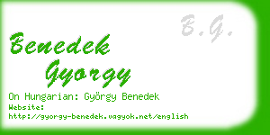 benedek gyorgy business card